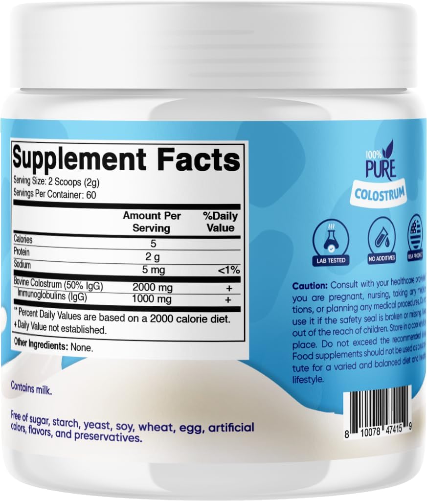 high-igg-bovine-colostrum-powder-for-gut-health-hair-growth-beauty-immune-support---unflavored-supplement-with-60-servings---easy-to-mix-formula-for-muscle-recovery-8