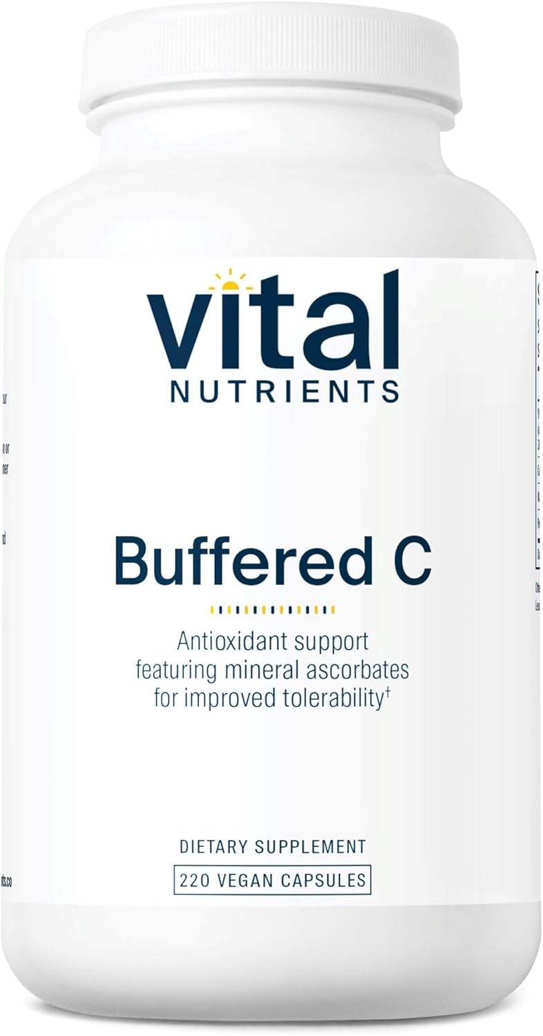Gentle Buffered Vitamin C 500mg Capsules for Sensitive Individuals | Vegan Immune Support Supplement | Non-GMO, Gluten, Dairy, Soy Free | 220 Count - Espot.com.au