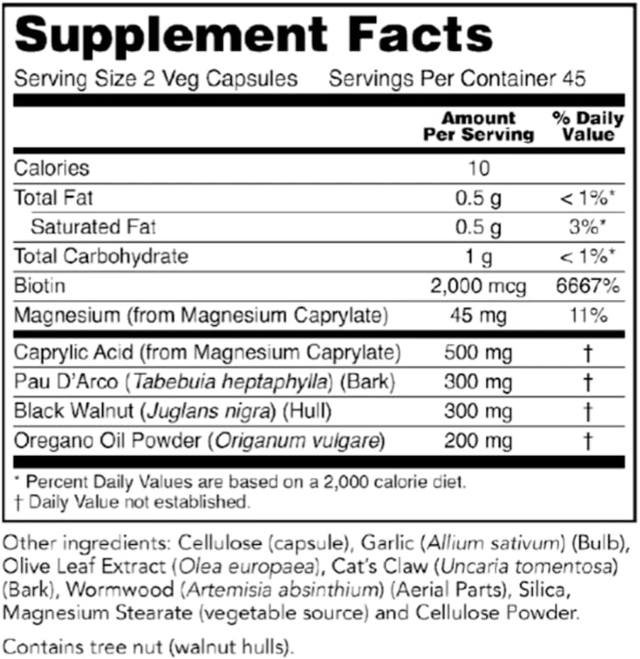 candida-support-supplement-with-pau-darco-oregano-oil-black-walnut-caprylic-acid---90-veg-capsules-vegetarianvegan-formula-for-intestinal-flora-9
