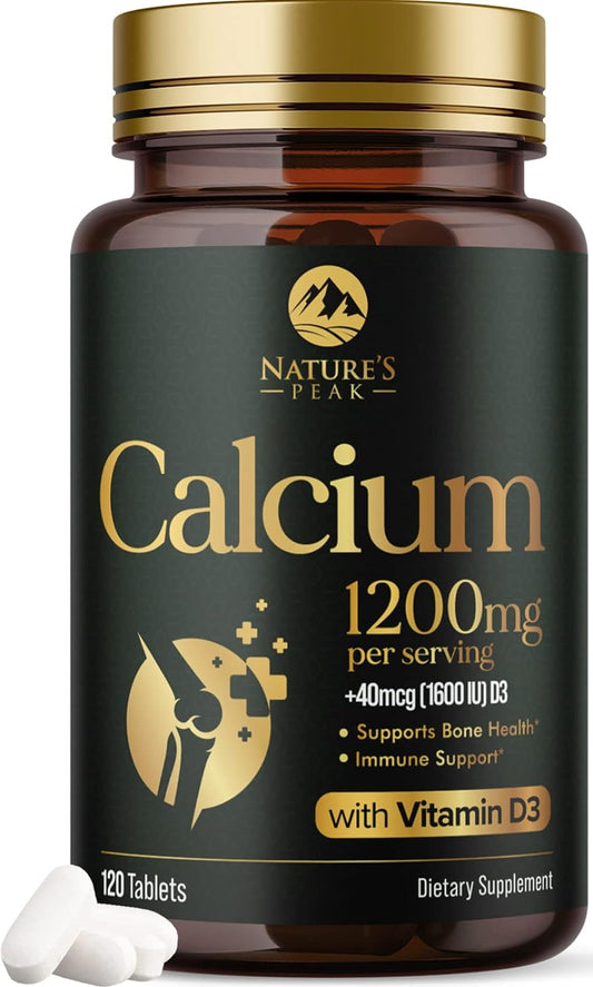 High-Potency Calcium Supplement with Vitamin D3 for Bone Strength & Immune Support - 120 Tablets - Espot.com.au