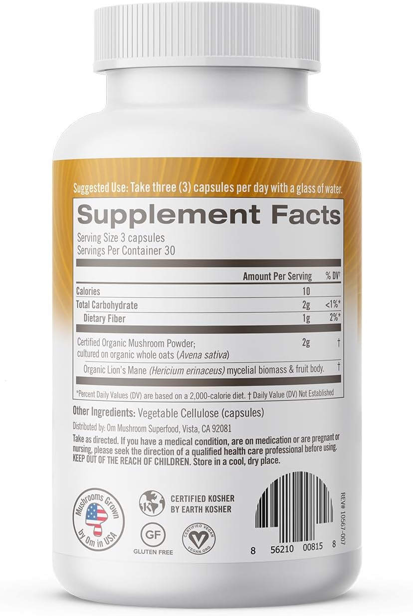 90-count-lions-mane-mushroom-capsules-for-memory-focus-immune-support---nootropic-supplement-with-fruit-body-mycelium---30-day-supply-2