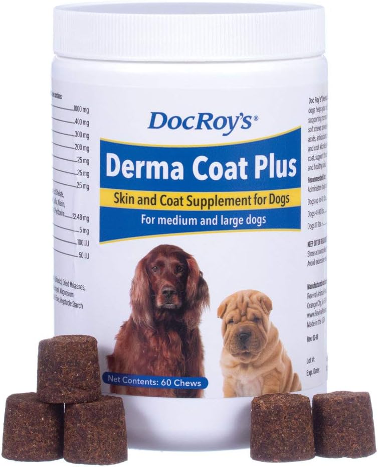 doc-roys-derma-coat-plus-skin-coat-supplement---60-chewable-tablets-for-mediumlarge-dogs-by-revival-animal-health-1