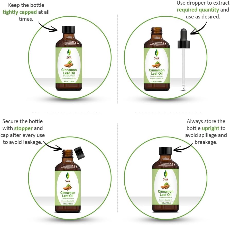 4oz-sva-organics-cinnamon-leaf-essential-oil---100-natural-for-diffuser-hair-skin-care-aromatherapy-massage-soap-candle-making---includes-dropper-2