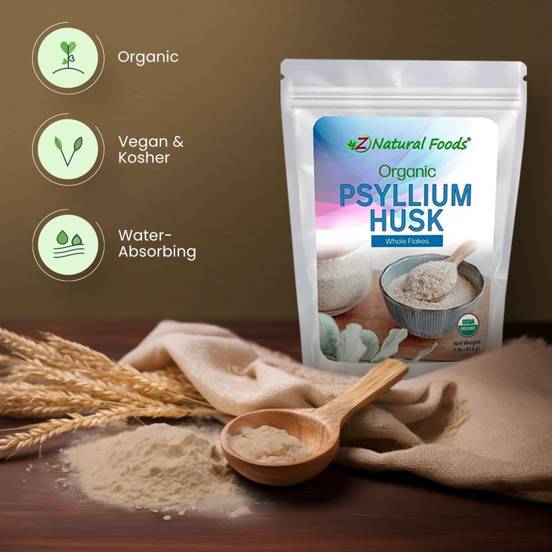 organic-whole-psyllium-husk-flakes---natural-fiber-supplement-for-smoothies-juices-non-gmo-vegan-gluten-free-kosher---1-lb-5