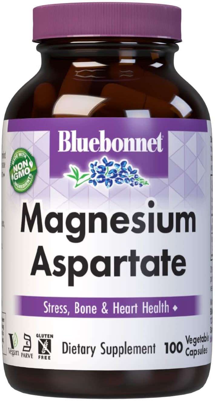 Bluebonnet Nutrition Magnesium Aspartate Capsules - 400mg, 100 Count - Espot.com.au
