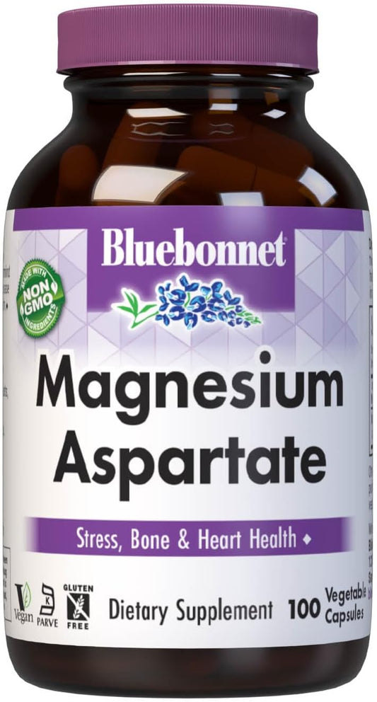 Bluebonnet Nutrition Magnesium Aspartate Capsules - 400mg, 100 Count - Espot.com.au