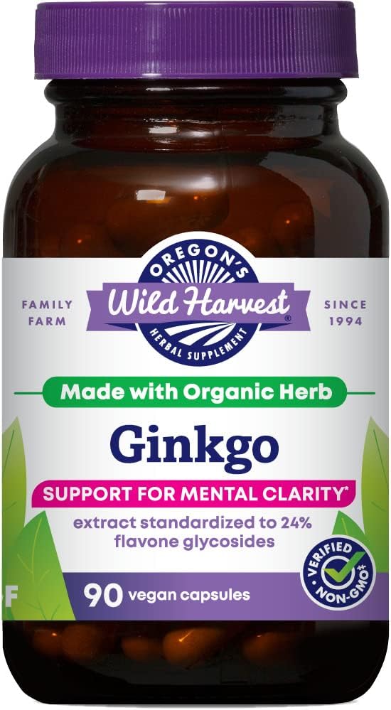 Organic Non-GMO Ginkgo Capsules - 90 Count by Oregon's Wild Harvest - Espot.com.au