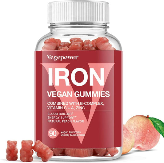 vegan-iron-gummies-with-vitamin-c-a-b-complex-folate-zinc---peach-flavor---90-ct---energy-blood-support-for-iron-deficiency-anemia---adults-kids---no-after-taste-1