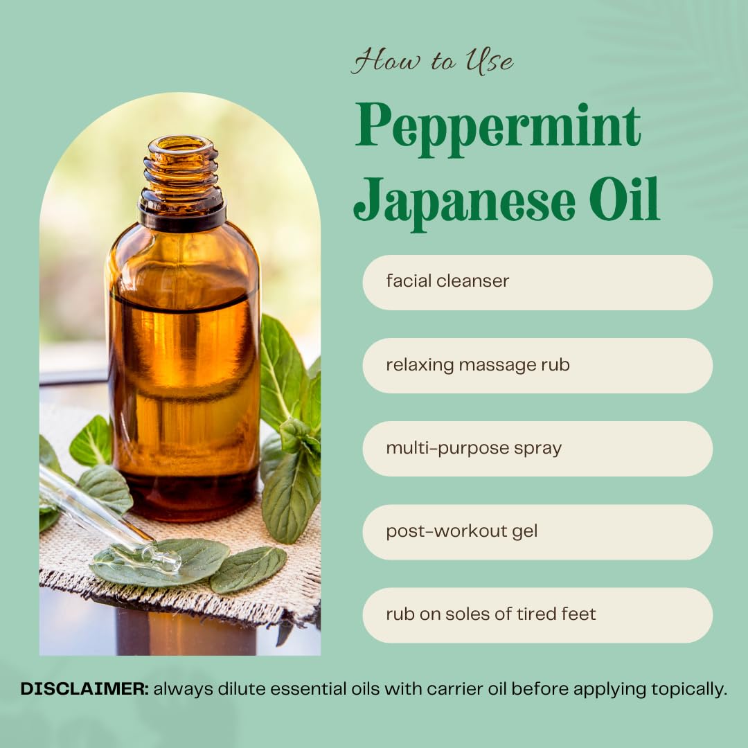 4 fl oz Peppermint Essential Oil in Glass Bottle with Dropper - 100% Pure - GreenHealth - Espot.com.au