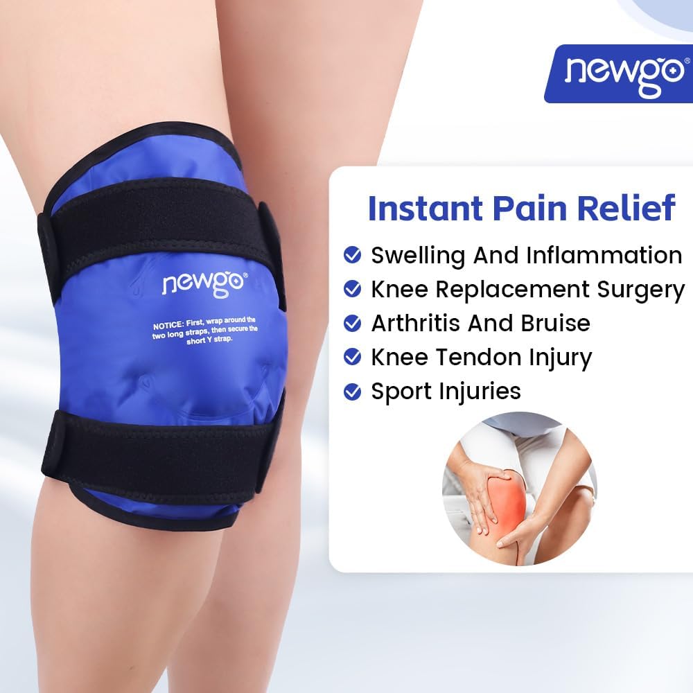 Reusable Gel Ice Pack Wrap for Knee Surgery Recovery - Cold Therapy for Injuries, Pain Relief, Swelling, Bruises - Fits Entire Knee - Espot.com.au