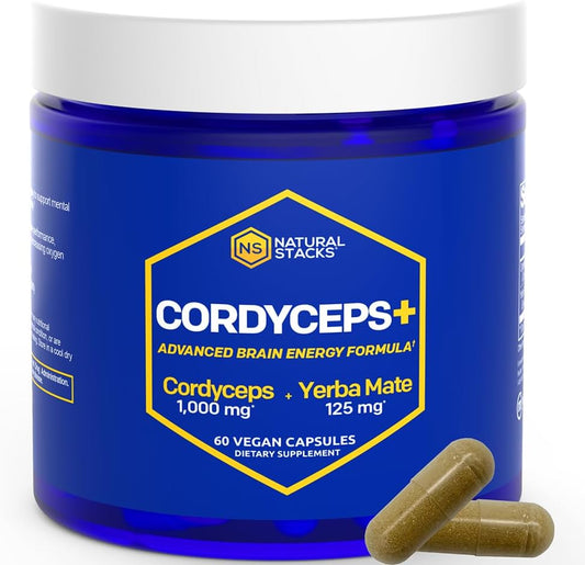 organic-cordyceps-mushroom-capsules-with-yerba-mate-extract-for-brain-energy---60-capsules---1000mg-cordyceps-extract---cognitive-performance-support-1