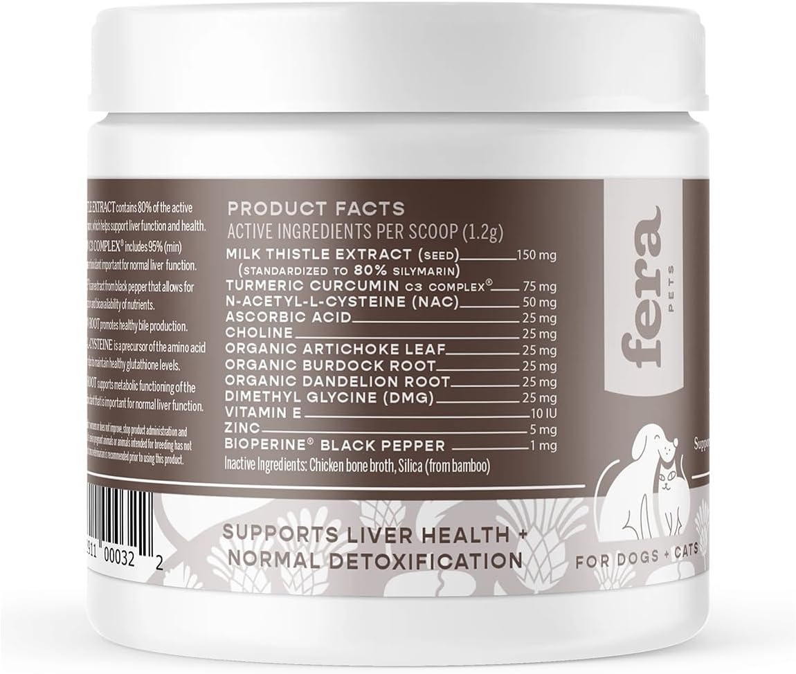 pet-liver-support-supplement-for-dogs-cats---vet-formulated-liver-detox-support---milk-thistle-zinc-choline-more---60-scoops-7