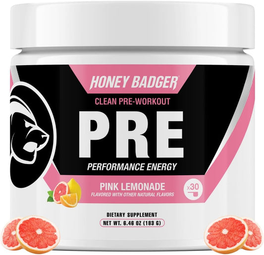 pink-lemonade-honey-badger-pre-workout-powder---sugar-free-keto-vegan-preworkout-with-beta-alanine-caffeine-for-natural-energy-boost---30-servings-for-men-women-1