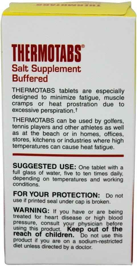 Buffered Thermotabs Salt Supplement - 100 Tablets for Electrolyte Balance and Hydration Support