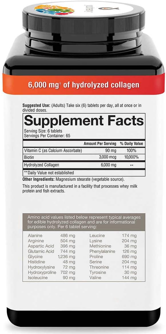 5 Packs of Youtheory Collagen Plus Biotin, 1950 Tablets - Supports Healthy Hair, Skin, Nails - Anti-Aging Supplement with Biotin - Espot.com.au