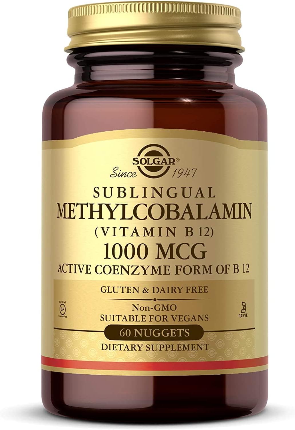 Solgar Methylcobalamin B12 5000 mcg Nuggets - Energy Support, Active B12 Form, Non-GMO, Vegan, Gluten & Dairy Free - 60 Count - Espot.com.au