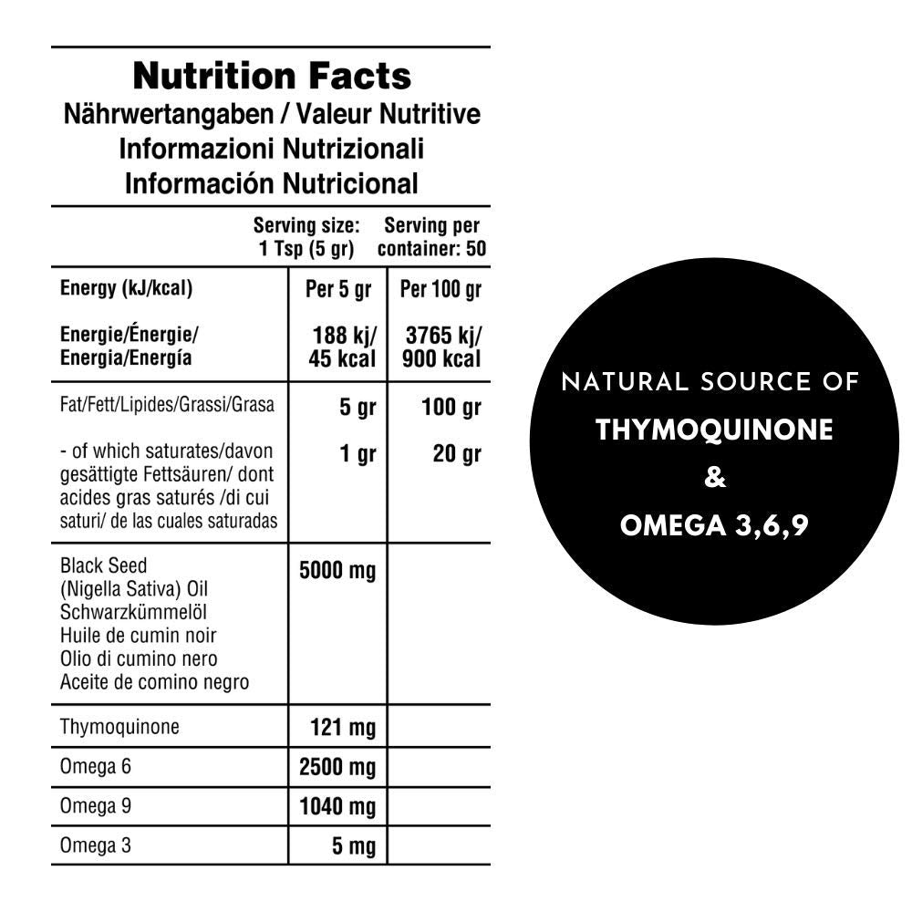 Organic Turkish Black Seed Oil 250ml - Cold Pressed Nigella Sativa Supplement - USDA Certified - Rich Flavor - High Concentration - 2 Pack - Espot.com.au