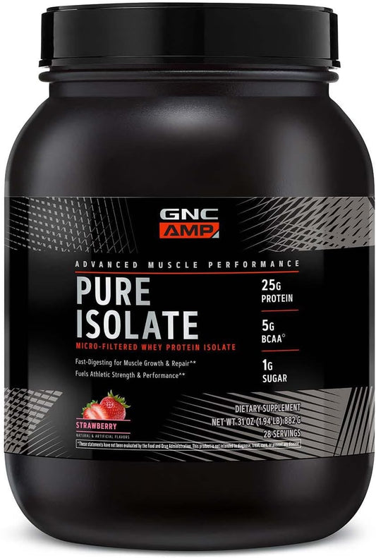 gnc-amp-pure-isolate-protein-powder---strawberry-flavor-25g-whey-protein-isolate-5g-bcaa-boosts-athletic-strength-performance-muscle-growth-28-servings-1