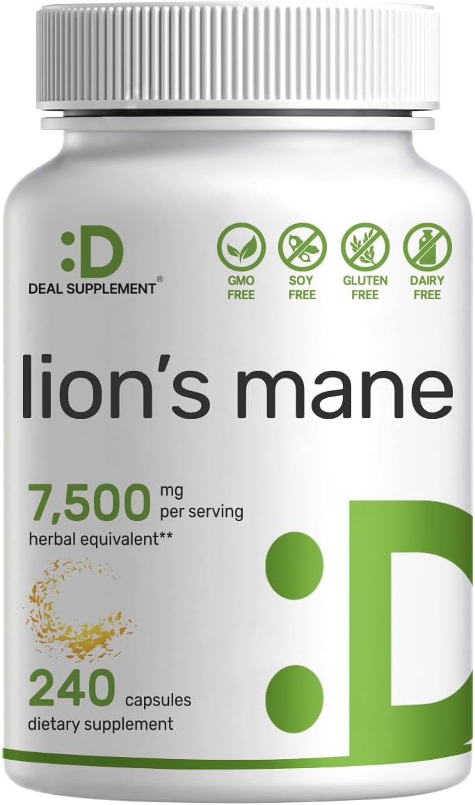 lions-mane-mushroom-supplement-7500mg-240-capsules---fruiting-body-mycelium-extract---brain-immune-support---non-gmo---deal-supplement-1