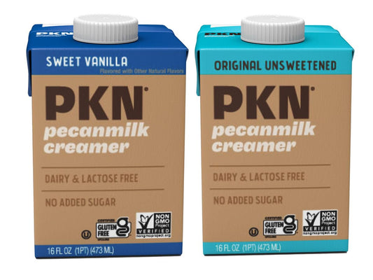 PKN Original Pecan-Based Non Dairy Coffee Creamer, Plant-Based Nut Milk Alternative, 2-Pack Variety, No Added Sugars, GMOs, or Lactose - Espot.com.au