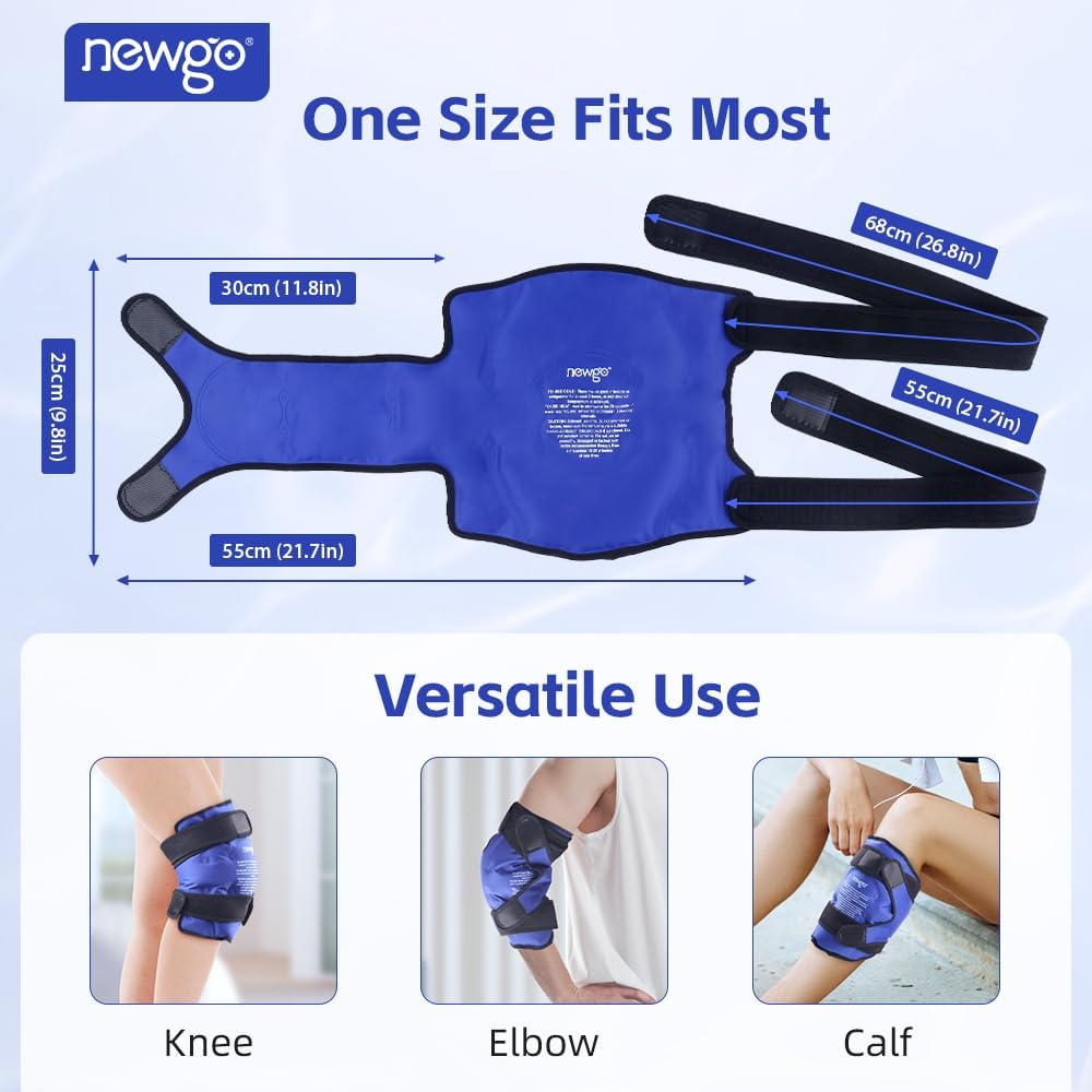 Reusable Gel Ice Pack Wrap for Knee Surgery Recovery - Cold Therapy for Injuries, Pain Relief, Swelling, Bruises - Fits Entire Knee - Espot.com.au