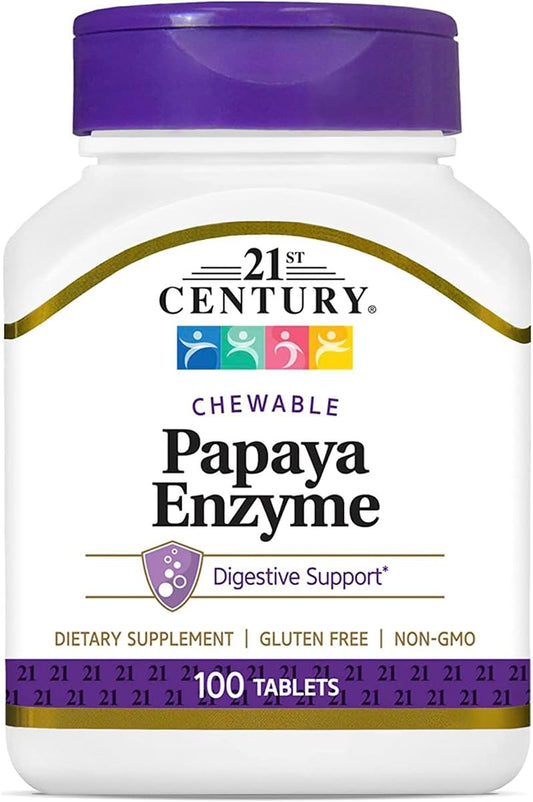 papaya-pineapple-digestive-enzyme-chewables-100-count-for-gut-health---tropical-flavor-non-gmo-gluten-free---21st-century-formula-without-added-salt-yeast-or-artificial-flavors-1