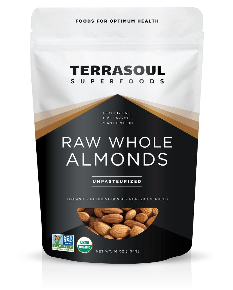 Organic Raw Sproutable Almonds - 1 Pound by Terrasoul Superfoods - Espot.com.au