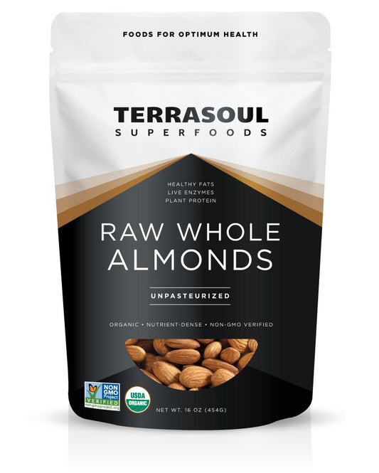 Organic Raw Sproutable Almonds - 1 Pound by Terrasoul Superfoods - Espot.com.au