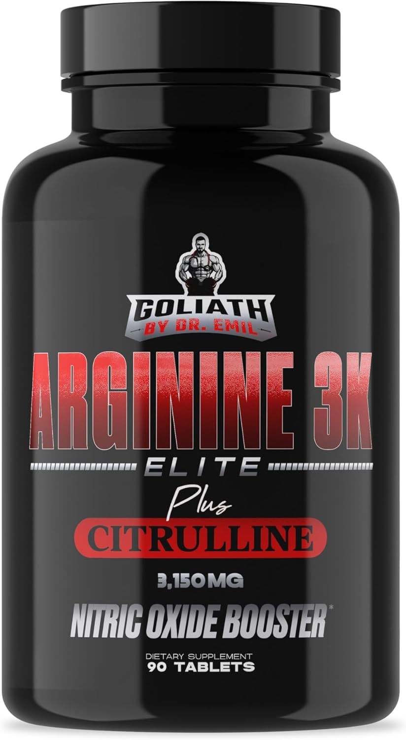 Dr. Emil - Elite L Arginine and L-Citrulline Nitric Oxide Supplement - 3150mg Highest Dose for Vascularity, Endurance, Heart Health - AAKG and HCL - 90 Tablets - Espot.com.au
