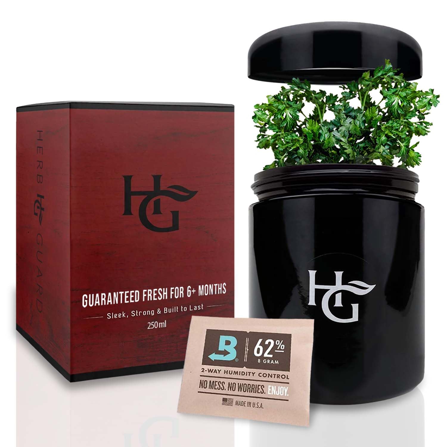 Airtight Herb Container with Humidity Pack - 250ml Smell Proof Jar for Half Oz Herbs, UV Protection for Freshness - Espot.com.au