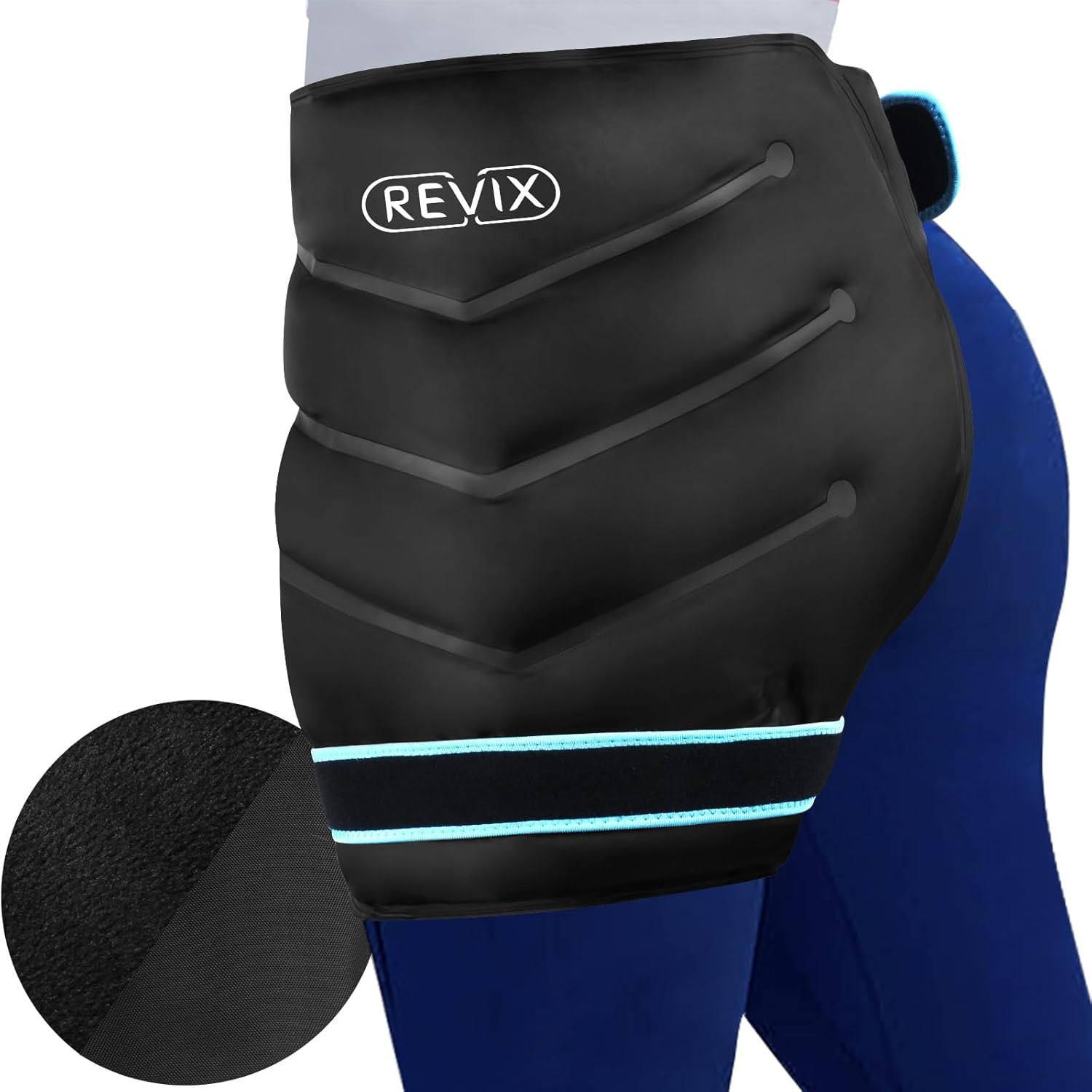 Large Hip Ice Pack Wrap for Surgery Recovery - Reusable Gel Cold Pack for Hip Replacement, Sciatic Nerve Pain Relief, Cold Therapy Compression Wrap for Hip Flexor - Black - Espot.com.au