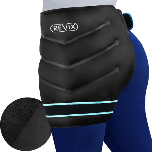 Large Hip Ice Pack Wrap for Surgery Recovery - Reusable Gel Cold Pack for Hip Replacement, Sciatic Nerve Pain Relief, Cold Therapy Compression Wrap for Hip Flexor - Black - Espot.com.au