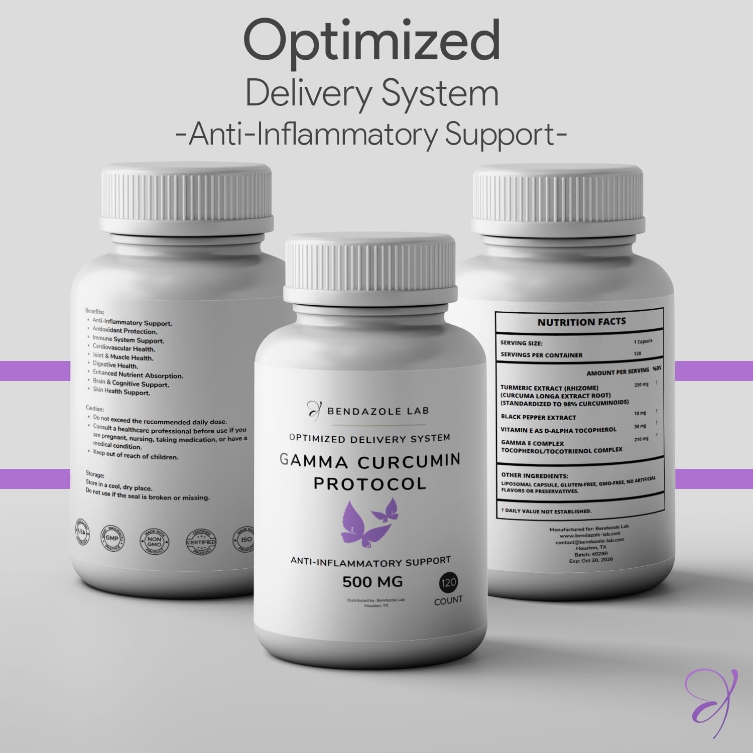 Antioxidant Anti-Inflammatory Supplement with Curcumin, Vitamin E, Black Pepper Extract - 120 Capsules for Immune Support & Enhanced Protocol Delivery - Espot.com.au