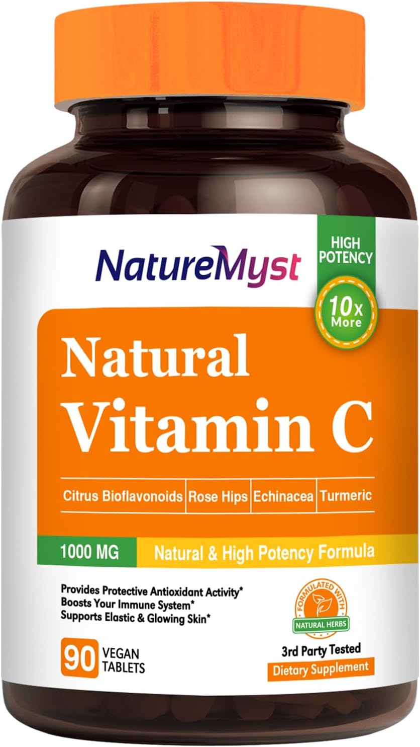 high-potency-naturemyst-vitamin-c-tablets---1000mg-with-citrus-bioflavonoids-rose-hip-echinacea-turmeric---immune-skin-health-support---90-vegan-tablets-1
