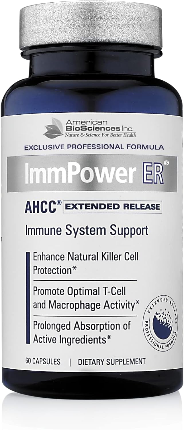 ImmPower ER AHCC Mushroom Supplement - 60 Capsules, 500mg - Immune Support Formula - American BioSciences - Espot.com.au