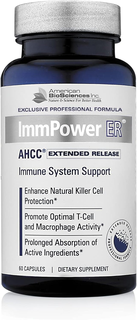 ImmPower ER AHCC Mushroom Supplement - 60 Capsules, 500mg - Immune Support Formula - American BioSciences - Espot.com.au