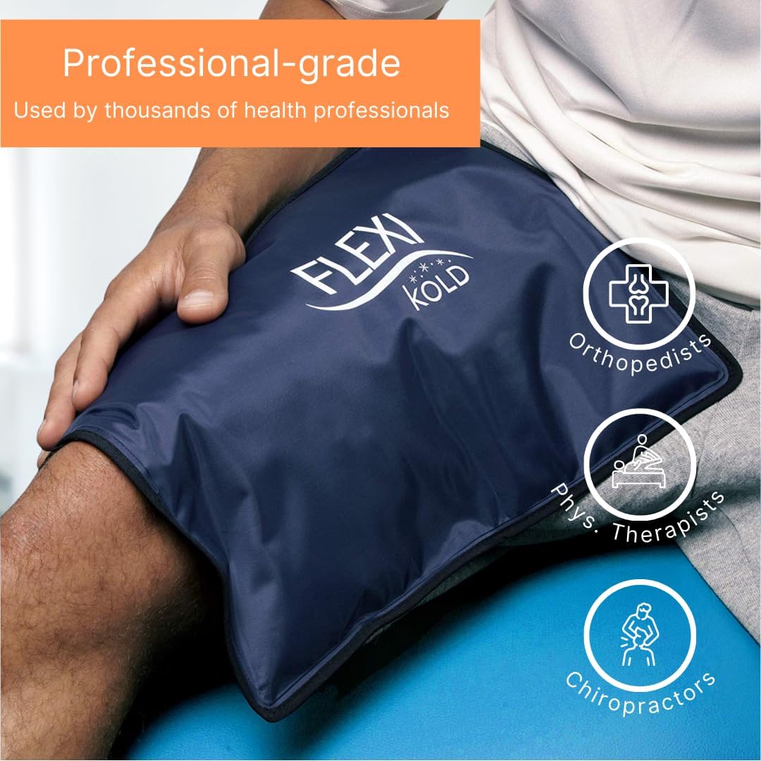 Large FlexiKold Gel Ice Pack (10.5" x 14.5") - Reusable Ice Pack for Injuries, Back Pain Relief, Knee & Shoulder, Post Surgery - NatraCure 6300-COLD - Espot.com.au