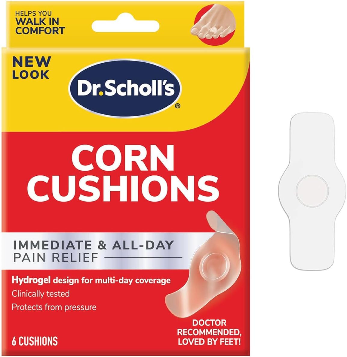 Dr. Scholl's Corn Cushion 6ct with Hydrogel Technology - Pain Relief from Shoe Pressure and Friction, Fits Any Shoe - Espot.com.au