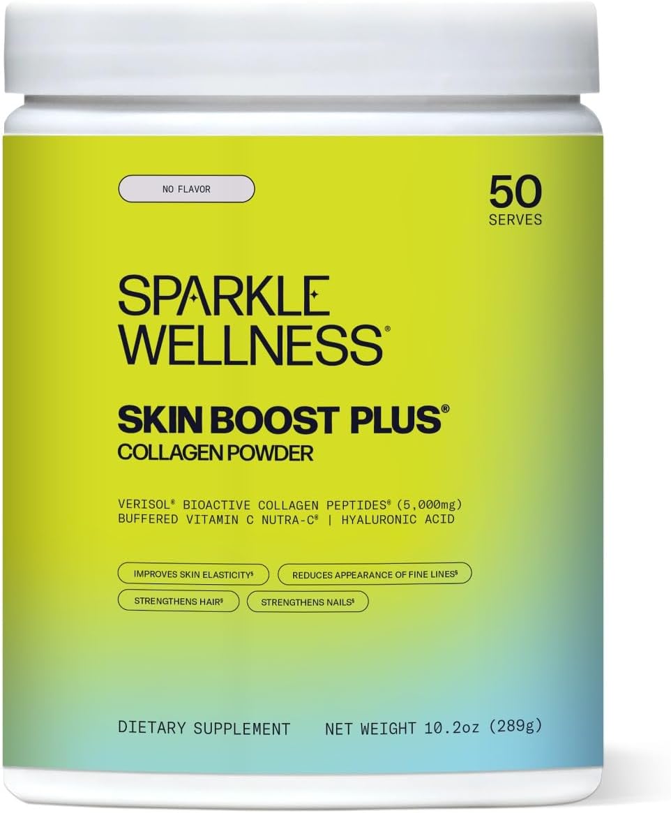 50-Serve Collagen Powder Supplement with VERISOL Peptides, Vitamin C & Hyaluronic Acid for Skin Boost - Flavorless Sparkle Wellness Formula - Espot.com.au