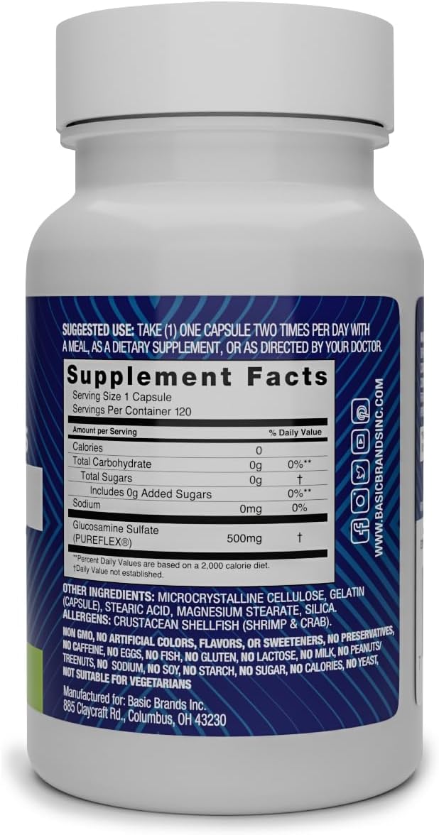 pureflex-glucosamine-sulfate-500mg---120-count---joint-health-support-supplement-by-basic-brands-pura-salud-2