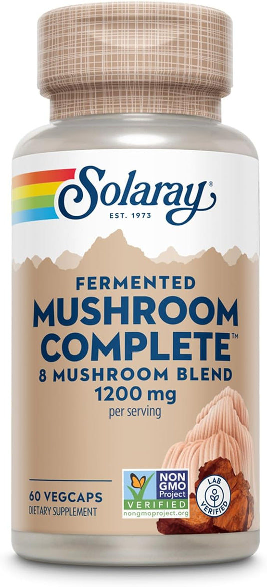 Organic 8 Mushroom Supplement Capsules - Fermented Mushroom Complex with Chaga, Reishi, Shiitake, Cordyceps, Turkey Tail, Lions Mane - Non-GMO, 30 Servings - 60 VegCaps - Espot.com.au
