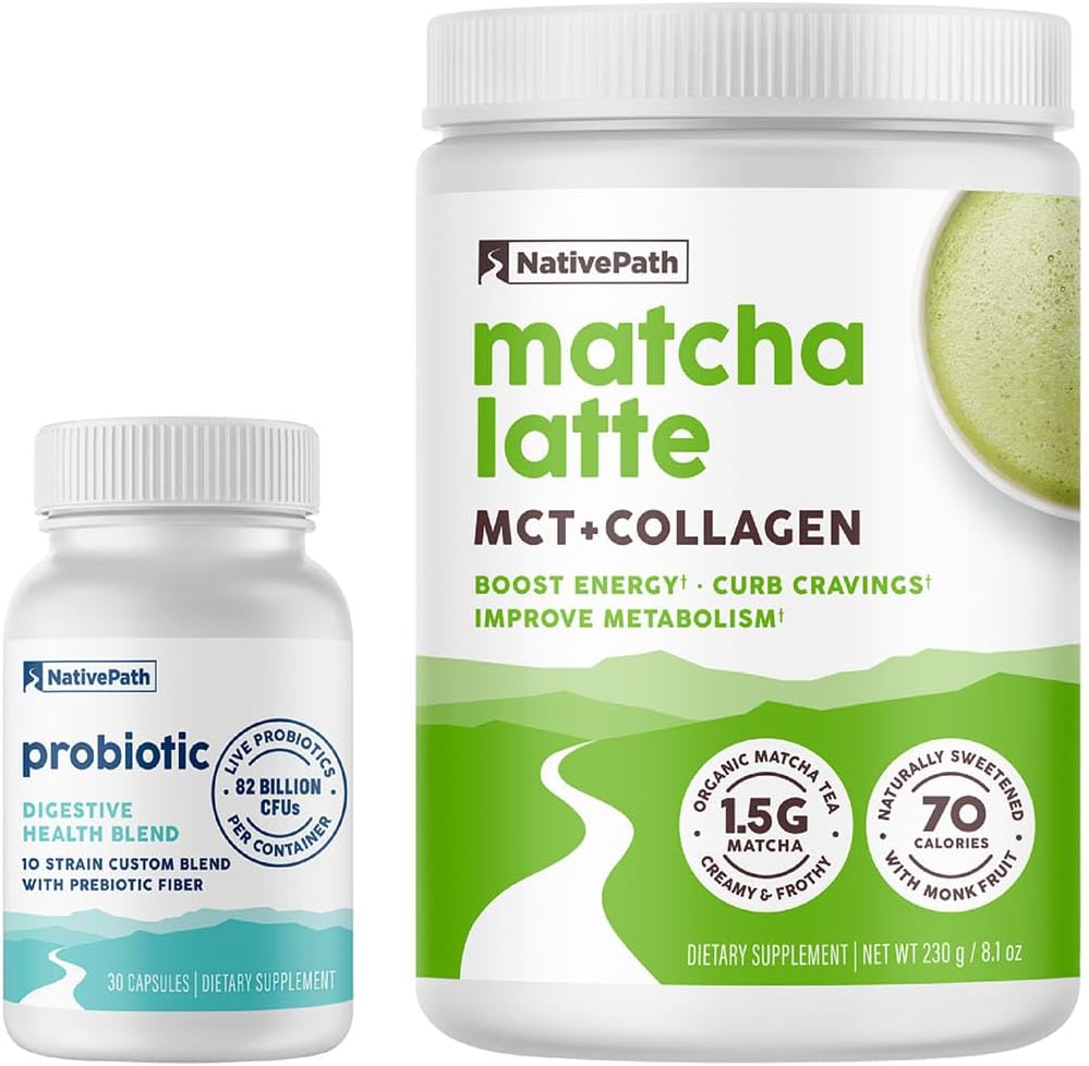 Matcha Collagen Probiotic Supplement - NativePath Probiotic Prime with ...