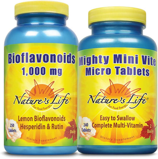 Lemon Bioflavonoids 1000mg & Mini Vite Bundle for Immune & Overall Health Support - 250ct & 240ct - Espot.com.au