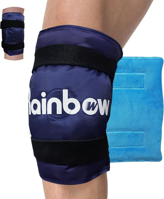 Flexible Rainbow Knee Gel Ice Pack Wrap - Large Reusable Cold Therapy for Pain Relief, Injuries, Surgery, Arthritis - Hot Cold Compress 19.5x10 for ACL & Knee Replacement - Espot.com.au
