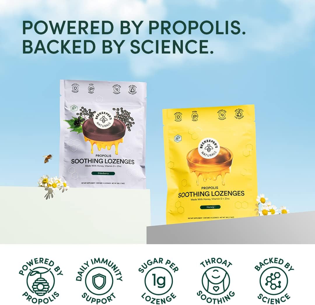 beekeepers-naturals-honey-cough-drops-variety-pack---42-ct-lozenges-with-zinc-propolis-vitamin-d-for-sore-throat-relief---honey-peppermint-elderberry-flavors-2