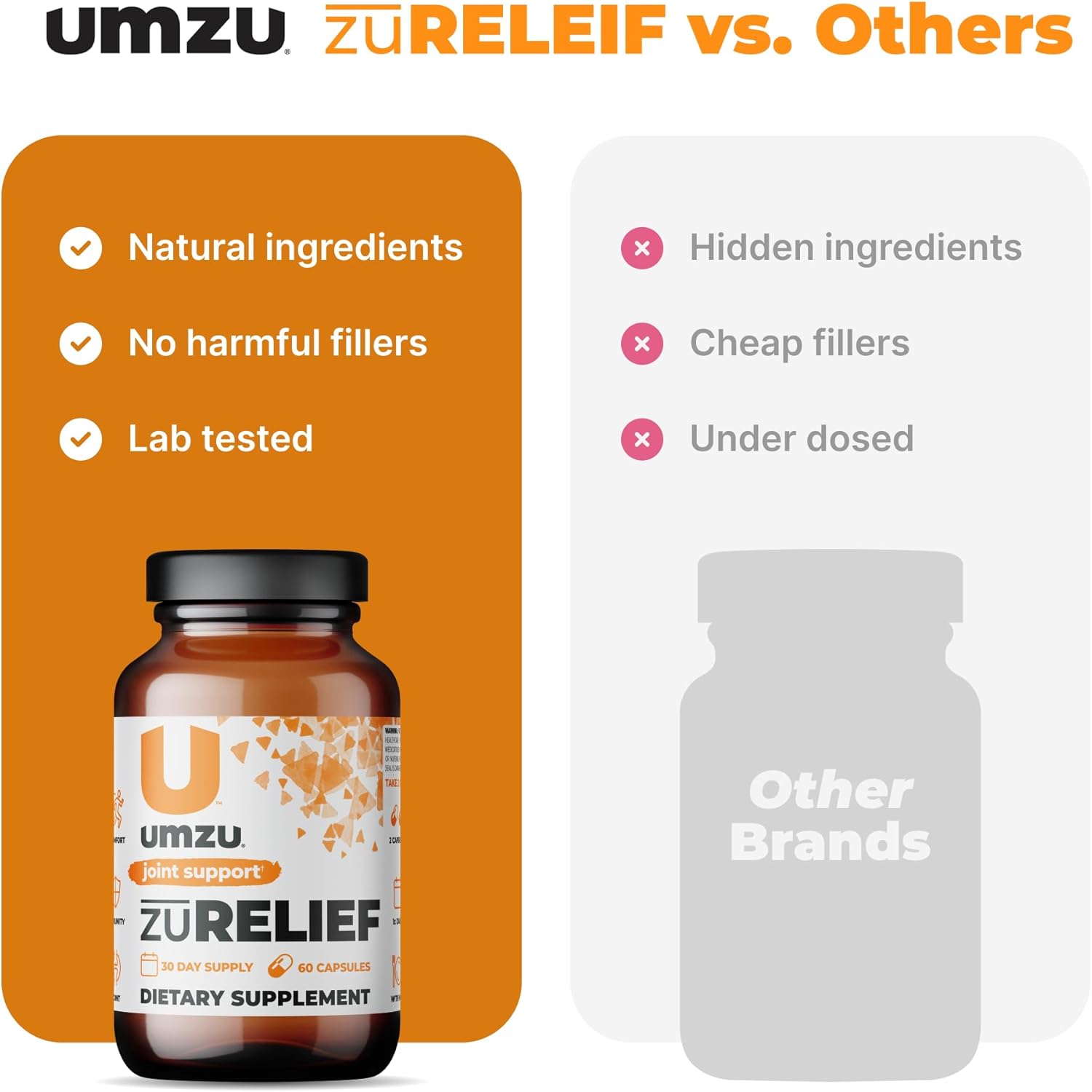 UMZU Joint Comfort Turmeric Curcumin Supplement with 7 Natural Ingredients for Joint Health & Immunity - Includes Bromelin, Boswellia & BioPerine Black Pepper (30 Day Supply, 60 Capsules) - Espot.com.au