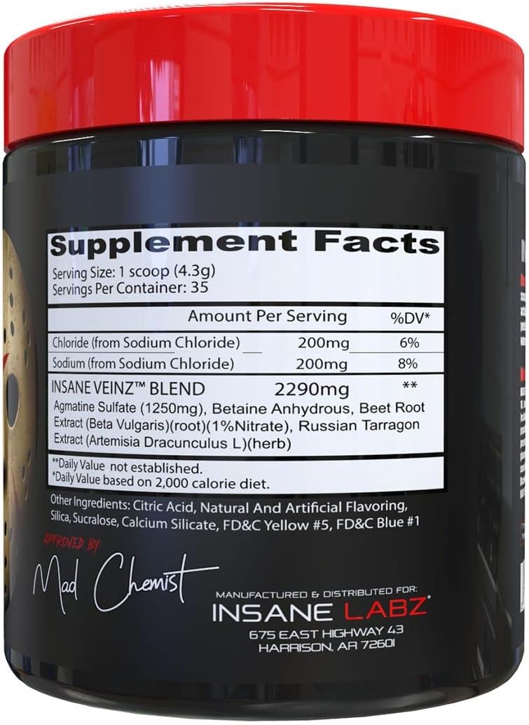 insane-labz-insane-veinz-non-stimulant-nitric-oxide-booster-powder---agmatine-sulfate-betaine-anhydrous---enhance-vascularity---apple-flavor---35-servings-2