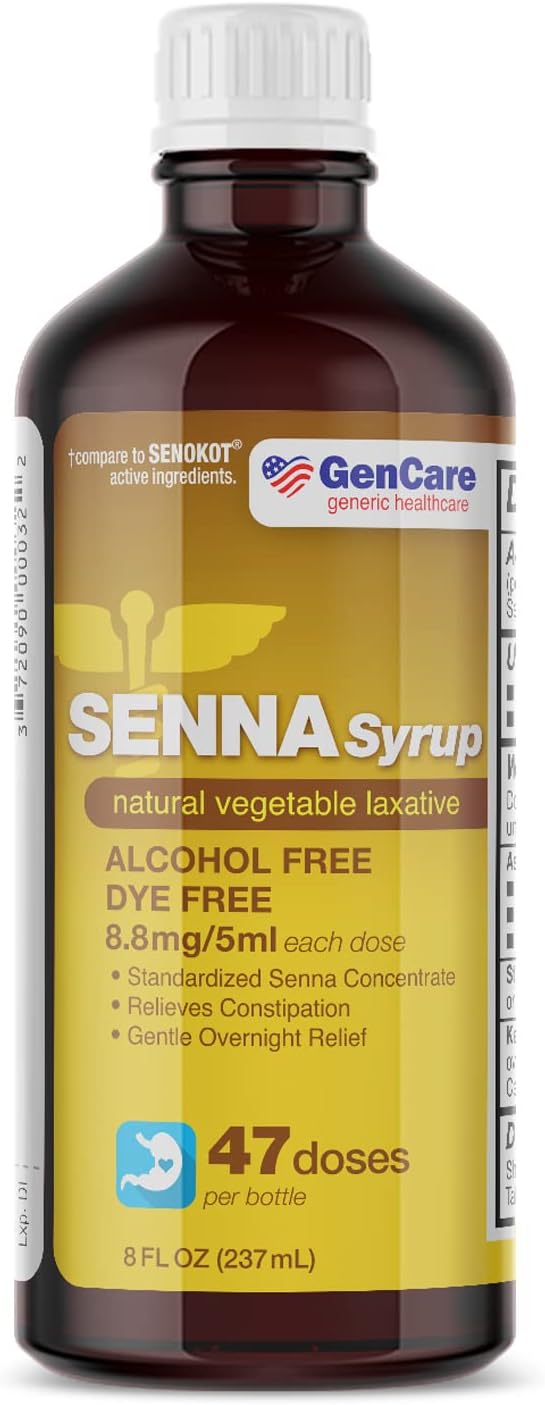 8oz-gencare-senna-syrup-liquid-laxative---natural-constipation-relief-for-adults-kids-12---easy-swallow---best-value-size---active-ingredient-sennosides---vegetable-based-1