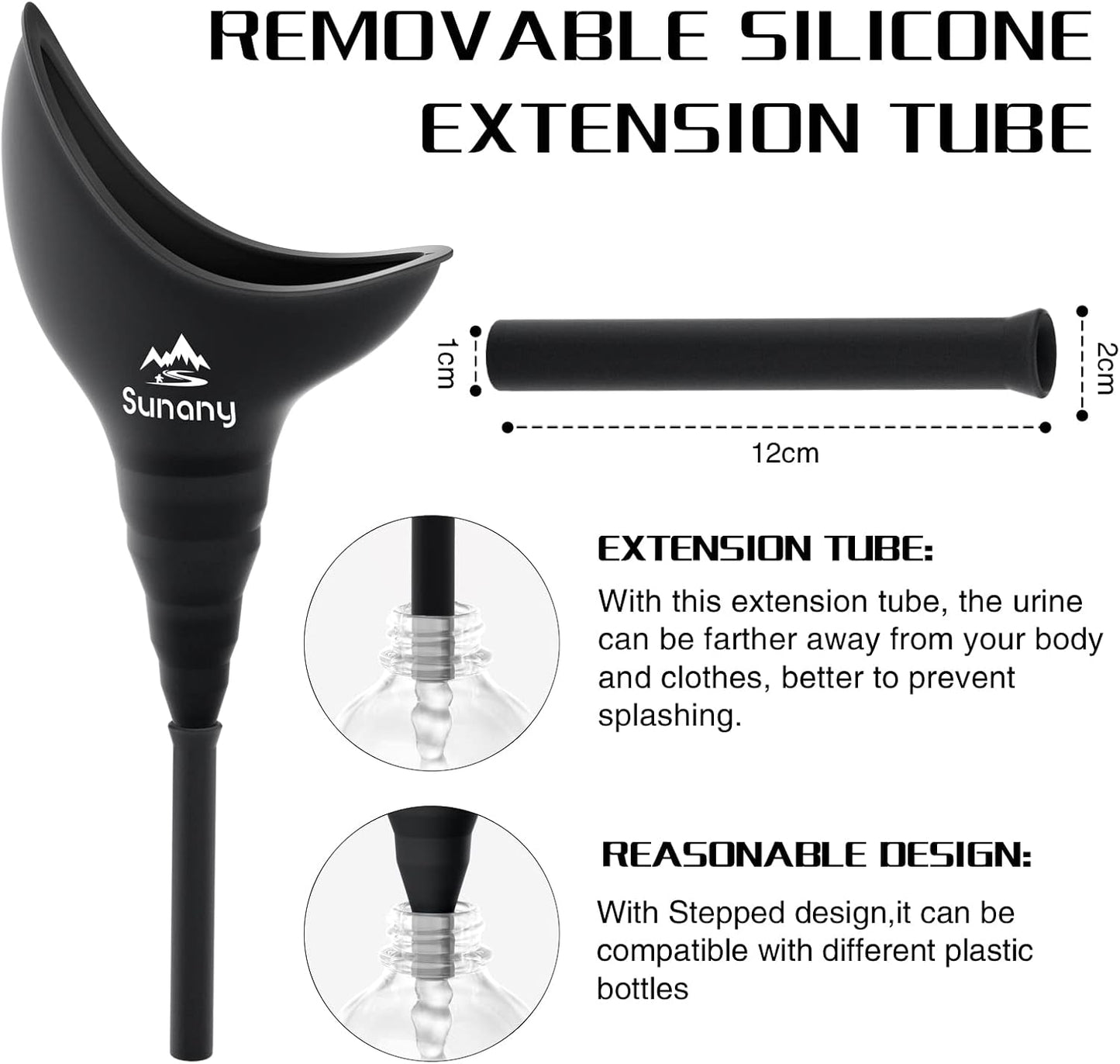 Portable Female Urinal with Silicone Funnel for Standing, Reusable and Travel-Friendly - Ideal for Outdoor Activities and Camping - Espot.com.au