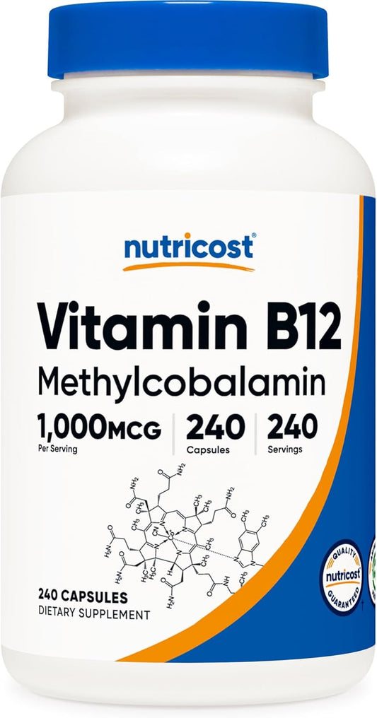 Nutricost Vitamin B12 (Methylcobalamin) 1000mcg - 240 Capsules, Vegetarian & Non-GMO Formula, Gluten Free Supplement - Espot.com.au